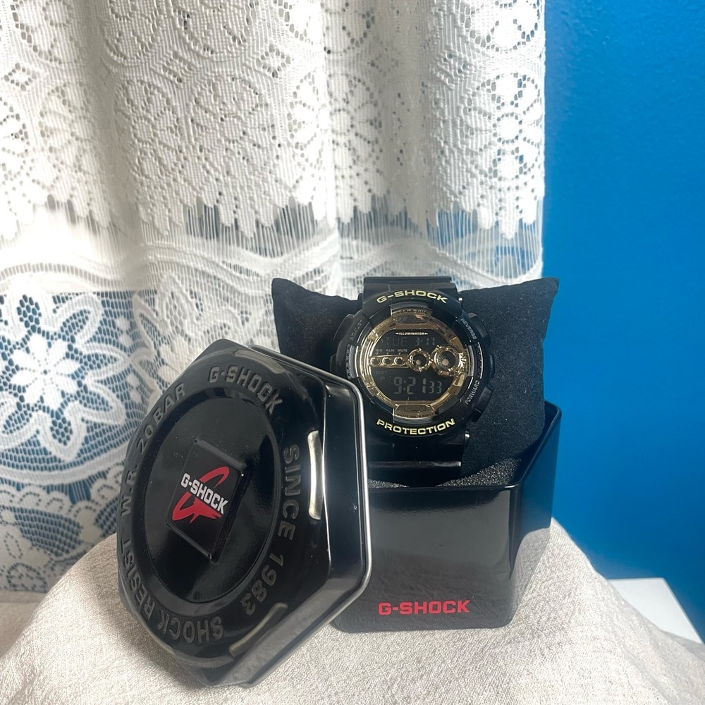 G-Shock Black and Gold Watch